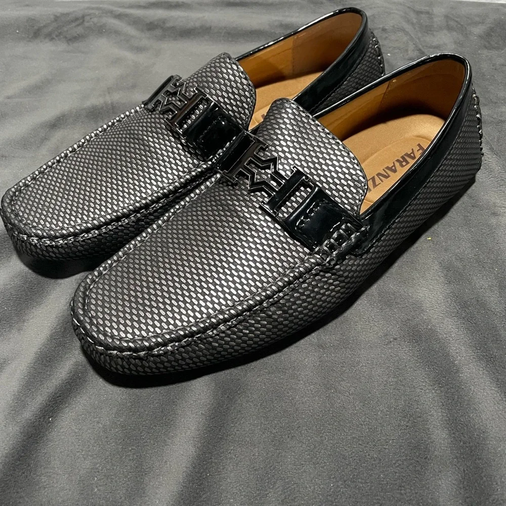 Faranzi Mens Dress Loafers Black Size 9 Slip On Bit Moc Shoes Streetwear Evening